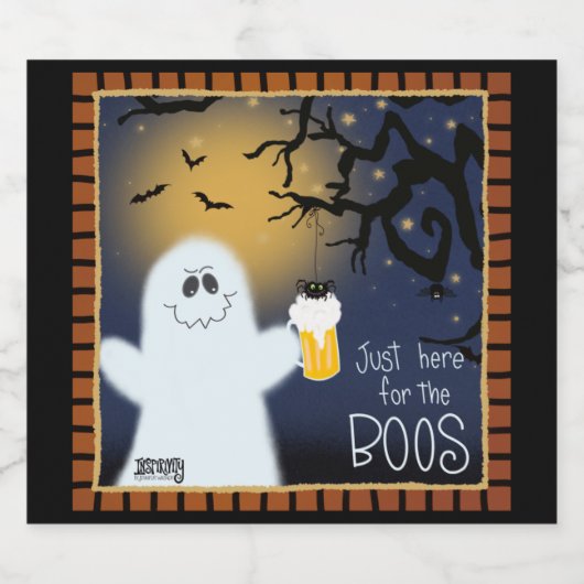 Hier voor de Boos Funny Cute Ghost Inspirivity Sparkling Wijnetiket (Enkel label)