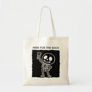 Hier voor de Boos Grappig Skelet Halloween Canvas Tote Bag