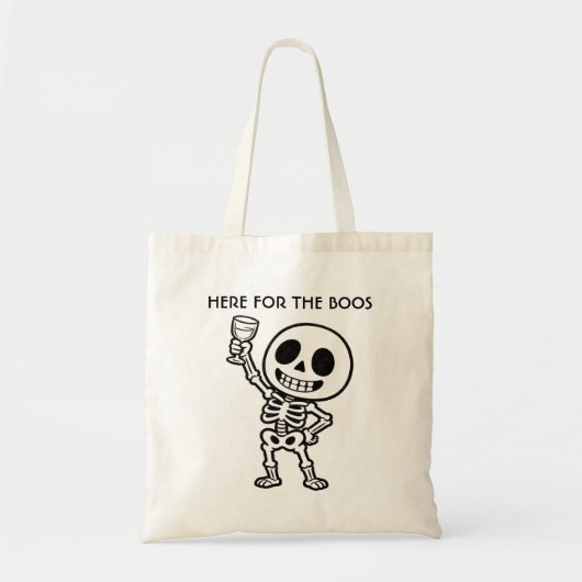 Hier voor de Boos Grappig Skelet Halloween Canvas Tote Bag (Voorkant)