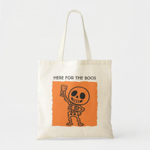 Hier voor de Boos Grappig Skelet Halloween Canvas Tote Bag