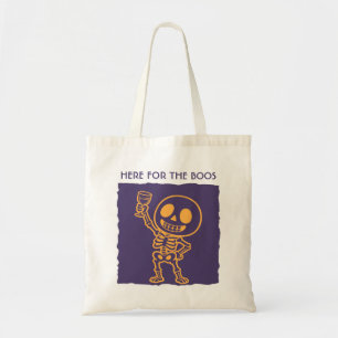 Hier voor de Boos Grappig Skelet Halloween Canvas Tote Bag