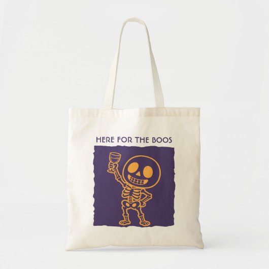 Hier voor de Boos Grappig Skelet Halloween Canvas Tote Bag (Voorkant)