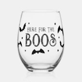 Hier voor de Boos Halloween Bats Wijnglas Zonder Voet (Voorkant)
