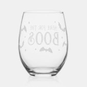 Hier voor de Boos Halloween Bats Wijnglas Zonder Voet (Achterkant)