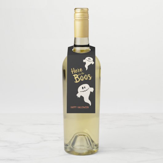 Hier voor de Boos Halloween Party Flessenhanger (Op fles)