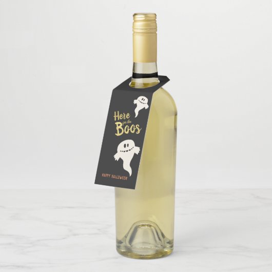 Hier voor de Boos Halloween Party Flessenhanger (Schuin)