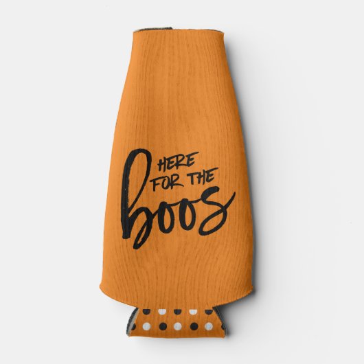 Hier voor de Boos Oranje Halloween Bottle Cooler (Voorkant)