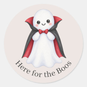 Hier voor de Boosjes Schattige Vampier Geest Hallo Ronde Sticker