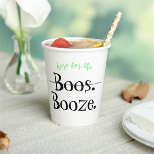 Hier voor de Booze Funny Adult Halloween Party Papieren Bekers
