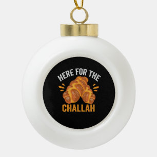 Hier voor de Challah Funny Jewish Hanukkah Bread Keramische Bal Ornament