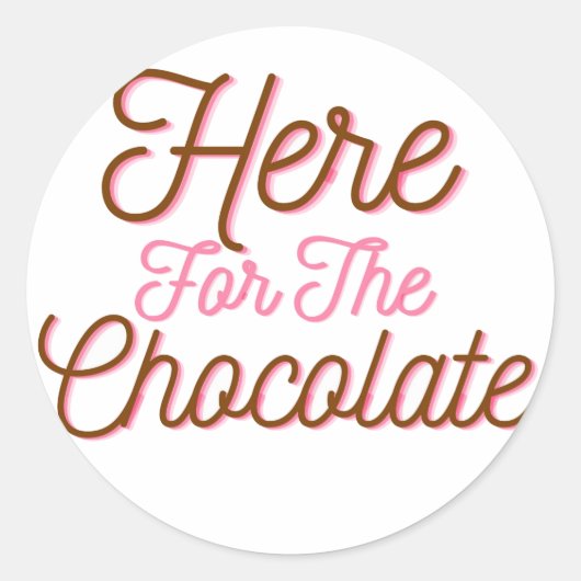 Hier voor de chocolade ronde sticker (Voorkant)