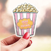 Hier Voor De Drama Popcorn Vinyl Sticker