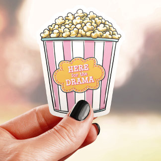 Hier Voor De Drama Popcorn Vinyl Sticker