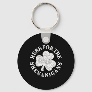 Hier voor de grap groene Lucky Shamrock St. Patric Sleutelhanger