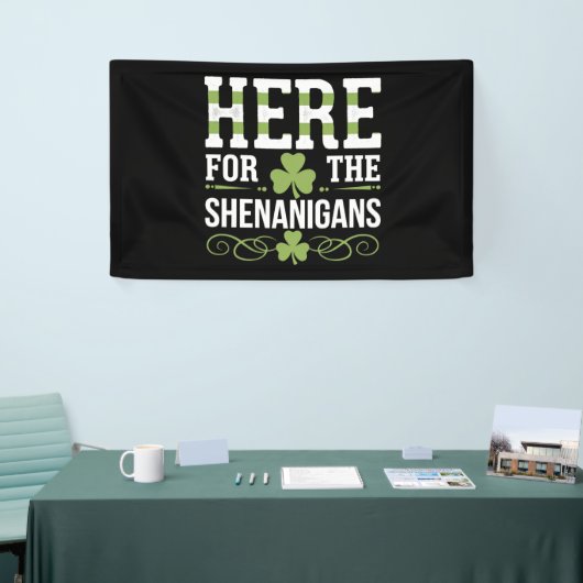 Hier voor de grapjes Iers Ierland St. Patrick Spandoek (Beurs)