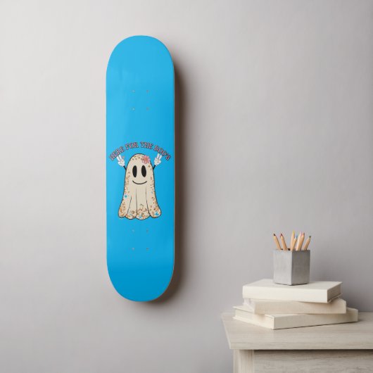HIER VOOR DE grappige, spookachtige halloween gees Persoonlijk Skateboard (Muurkunst)