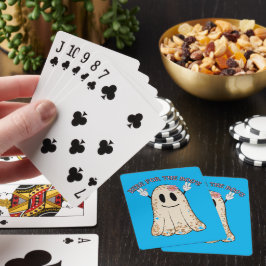 HIER VOOR DE grappige, spookachtige halloween gees Pokerkaarten