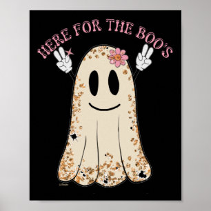 HIER VOOR DE grappige, spookachtige halloween gees Poster