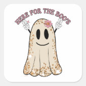 HIER VOOR DE grappige, spookachtige halloween gees Vierkante Sticker (Voorkant)