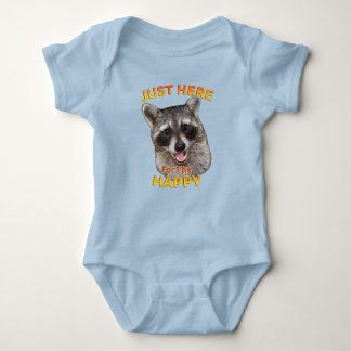 Hier voor de Happy Raccoon Baby Bodysuit