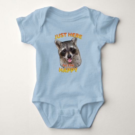 Hier voor de Happy Raccoon Baby Bodysuit (Voorkant)