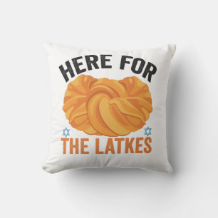 Hier voor de Latkes Grappige Joodse Hanukkah Brood Kussen