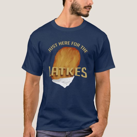 Hier voor de Latkes Modern Hanukkah Funny T-shirt (Voorkant)