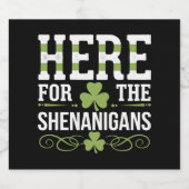 Hier voor de Shenanigans Irish Ireland St. Patrick Bier Etiket (Enkel label)
