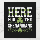 Hier voor de Shenanigans Irish Ireland St. Patrick Wijn Etiket (Enkel label)