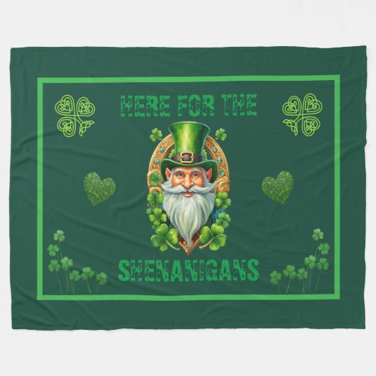 Hier voor de Shenanigans Leprechaun Irish Fleece Deken (Voorkant (Horizontaal))