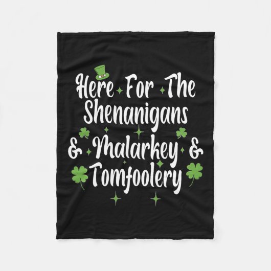 Hier voor de Shenanigans Malarkey en Tomfoolery F Fleece Deken (Voorkant)