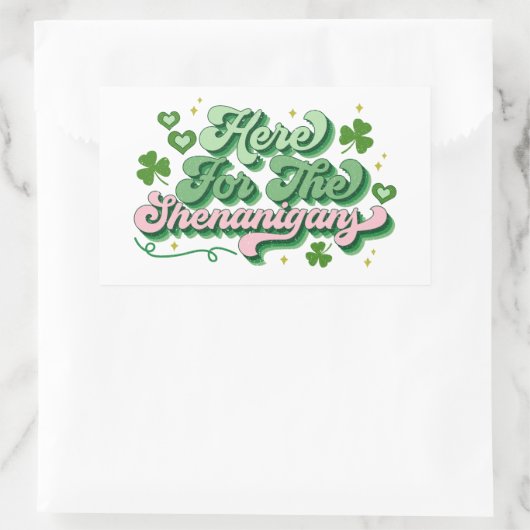 Hier voor de Shenanigans St Patrick's Day Rechthoekige Sticker (Tas)