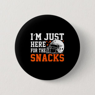 Hier voor de snacks american football grappige vro ronde button 5,7 cm
