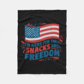 Hier voor de snacks en Freedom  4th of Jul Fleece Deken (Voorkant)