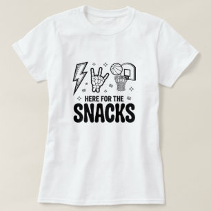 Hier voor de snacks Grappige basketbal foodie T-sh T-shirt