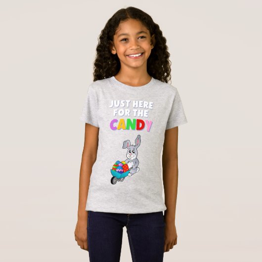 Hier voor de snoep-eitjes konijnenkonijn grappig t-shirt (Voorkant volledig)