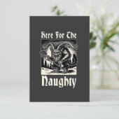 Hier voor de stoute Krampus Griezelige Kerstman Du Kaart (Staand voorkant)