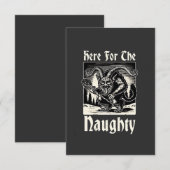 Hier voor de stoute Krampus Griezelige Kerstman Du Kaart (Voorkant / Achterkant)