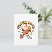 Hier voor de taart - Grappige Thanksgiving pompoen Briefkaart (Staand voorkant)
