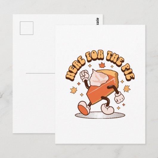 Hier voor de taart - Grappige Thanksgiving pompoen Briefkaart (Voorkant / Achterkant)