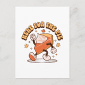 Hier voor de taart - Grappige Thanksgiving pompoen Briefkaart (Voorkant)