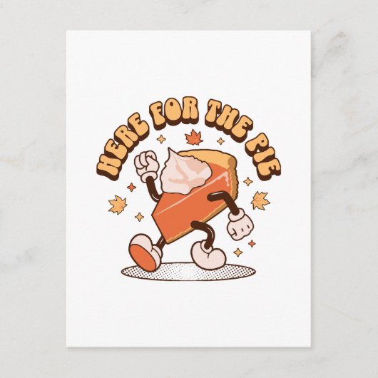 Hier voor de taart - Grappige Thanksgiving pompoen Informatiekaartje (Voorkant)