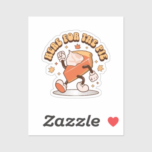 Hier voor de taart - Grappige Thanksgiving Pompoen Sticker (Vel)