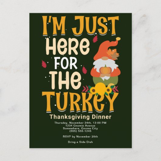 Hier voor de Thanksgiving van Turkije Briefkaart (Voorkant)