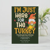 Hier voor de Thanksgiving van Turkije uitgenodigd Feestdagenkaart (Staand voorkant)