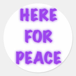 Hier voor de vrede ronde sticker