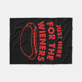 Hier voor de Wieners Grappige Hot Dog 4 juli Ame Fleece Deken (Voorkant (Horizontaal))