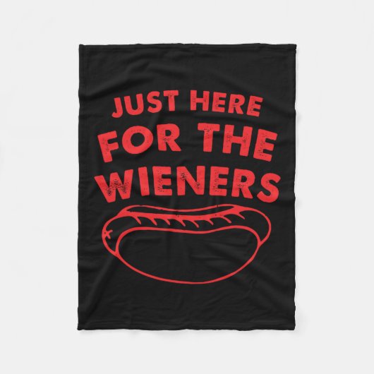 Hier voor de Wieners Grappige Hot Dog 4 juli Ame Fleece Deken (Voorkant)