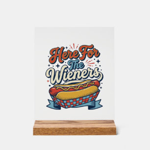 Hier Voor De Wieners Vintage Hot Dog Shirt_1 Acryl Bord