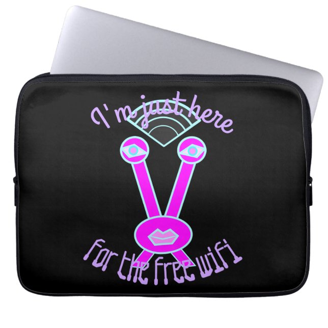 Hier voor de WiFi-roze ruimte Alien-laptophoes Laptop Sleeve (Voorkant)